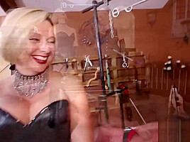2 femdoms whip their slave