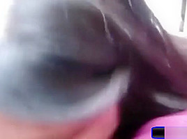 20yr old Becky swallowing cum from a huge dick