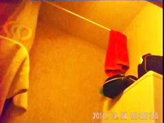 26 yo brunette with nice ass caught by in shower