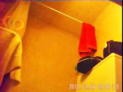 26 yo brunette with nice ass caught by in shower