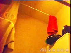 26 yo brunette with nice ass caught by in shower