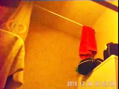 26 yo brunette with nice ass caught by in shower