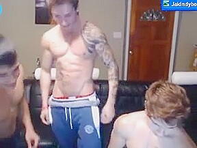 3 ripped straight lads mess around on cam