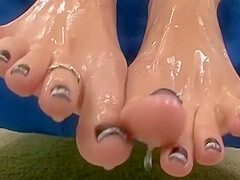 A Kinky Blonde With A Foot Fetish Smokes And Fucks A Guy Until Feet Cumshot
