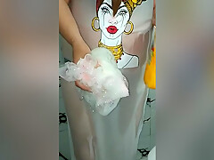 A Moroccan Woman Alone In The Bathroom Wearing Hot Transparent Clothes And Without Underwear