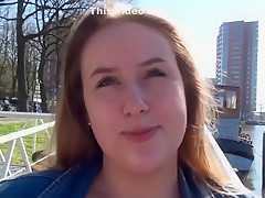A beautiful BBW girl with big tits is degomer