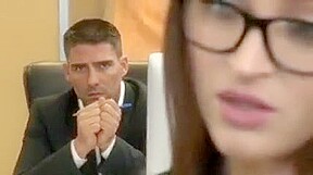 A gorgeous Secretary is getting Fucked on her desk in a office