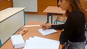 A math teacher takes pleasure with a sexy student 18+ during a private lesson