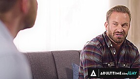 ADULT TIME - Therapist Caden Jackson Gives Straight Client Bruce Jones His First Gay Anal Experience