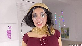Aaliyah Hadid is eagerly sucking a big, black cock as deep as she can swallow it