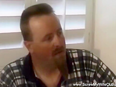 Aggressive Housewife Swinger Makes Husband Watch Her Fuck