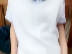 Akane Yoshizawa in uniform gives blowjob