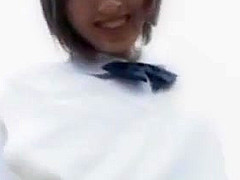 Akane Yoshizawa in uniform gives blowjob