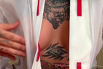 Alice Sweet In Sub Horny Bitch Pulls And Twists Her Pierced Nipples With Cute Clamps