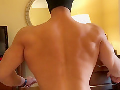Alpha flexes and tease straight guy