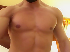 Alpha flexes and tease straight guy