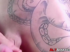 Alt Stud Takes His Big Fat Cock Out For A Solo Stroke