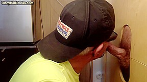 Amateur gloryhole gaydaddy sucking and wanking dick