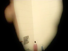 Amateur taking a fast shower