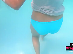 Amateur teen 18+ Couple Having Fun In A Public Pool And Enjoy Hot Sex After