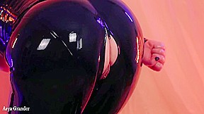 Arya Grander - Rubber Fetish Latex Catsuit High Quality Video