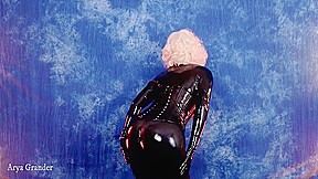 Arya Grander - Rubber Fetish Latex Catsuit High Quality Video