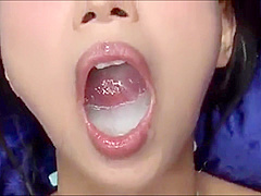 Asian Babe Bukkake Cum Swallow