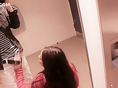 Asian Slut Fucks In Public Bathroom With No Shame