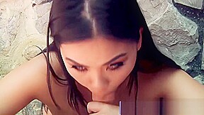 Asian babe Cindy Starfall sucks cock until it cums