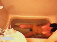 Asian brunette amateur bath cam
