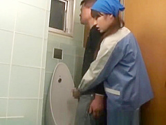 Asian toilet attendant enters the wrong part1