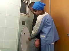 Asian toilet attendant enters the wrong part1