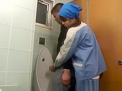 Asian toilet attendant enters the wrong part1