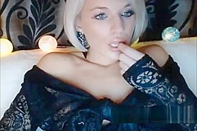 Awesome blonde milf masturbates on webcam