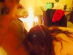 Ay Streatz : WHITE GIRL SUCKS BOTH OUR DICKS!!!
