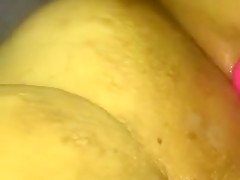 BBW dripping wet and then creaming on her dildo