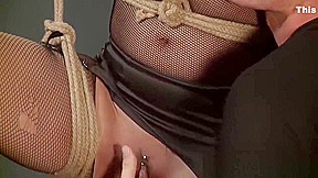 BDSM XXX Russian sub beauty is suspended from the ceiling by Master before hardcore orgasm