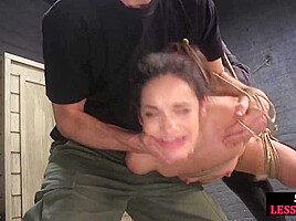 BDSM suspension bondage anal babe whipped n fucked in 3some