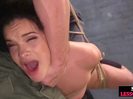 BDSM suspension bondage anal babe whipped n fucked in 3some