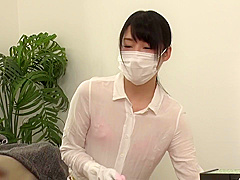 01B0223-The housekeeper who came to clean the room has a vibrator screwed into her throat
