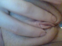 Bald and tight pussy getting rubbed in the bathtub