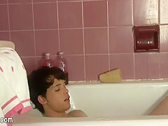 Bare teenager 18+ Having Fun Jacking Off In A Round Bath