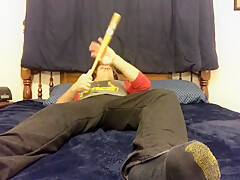 Baseball Player Ass Fucks Himself With Bat