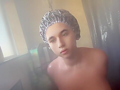 Bbw Girl Taking A Shower