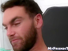 Bearded Restrained Jock Chase Lachance Tickled By Master