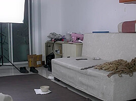 Beautiful Chinese Girl Hogtied Struggling Tickling