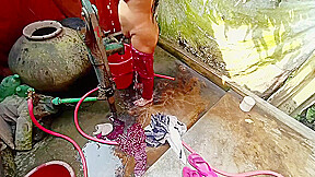 Beautiful Desi Village Girl Bathing In The Open