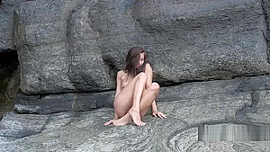 Beautiful Mila K posing naked outdoor
