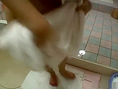 Beautiful girl Hikari Aso sucking in bathroom