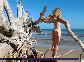 Beautiful girl nude at beach